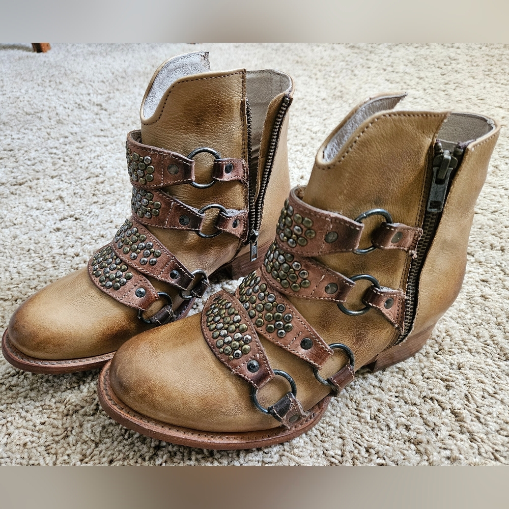Freebird by Steven "Grady" Tan Ankle Boots with Studded Straps